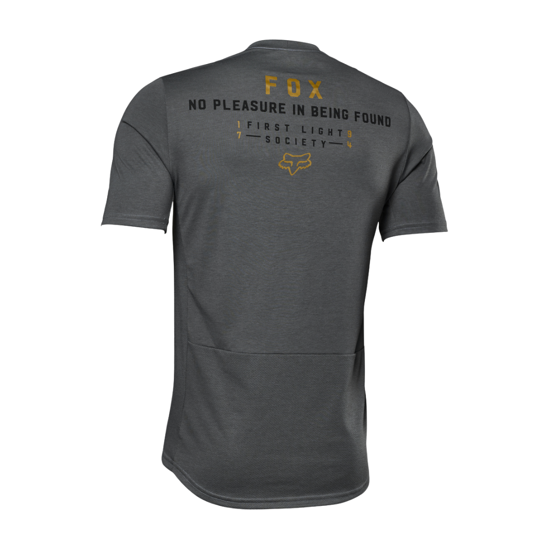 Back view of the FOX Ranger SS DR® Jersey in Crys showcasing its sleek design dark shadow