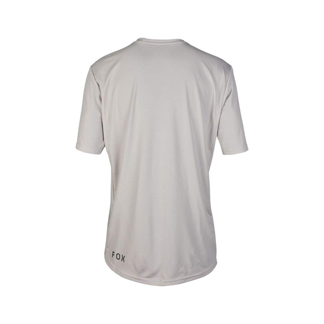 Back view of the FOX Ranger SS Jersey Lab Head in Vintage White with bold FOX branding.