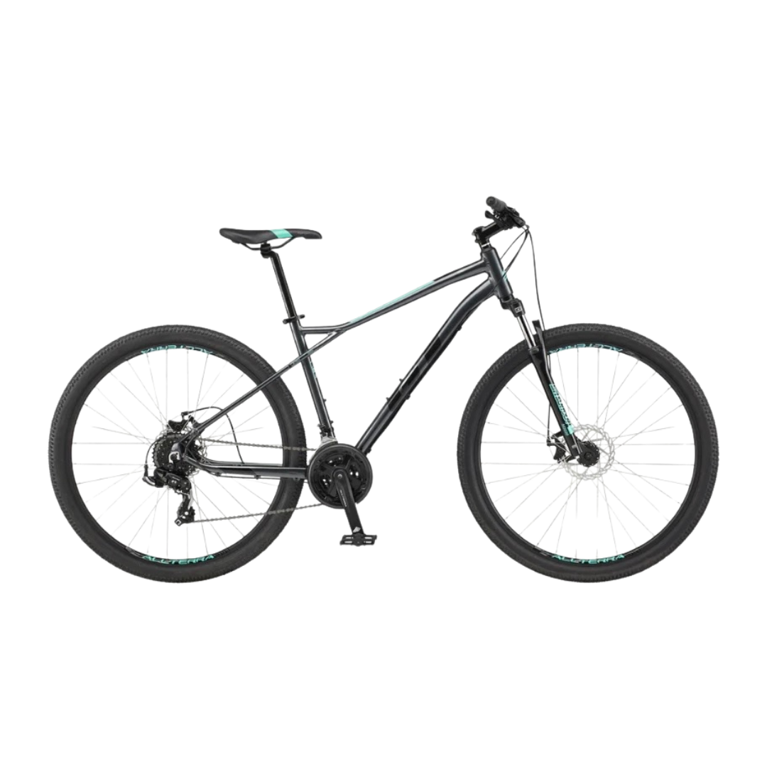 Side view of the GT Aggressor Sport in Gunmetal showcasing its lightweight frame.