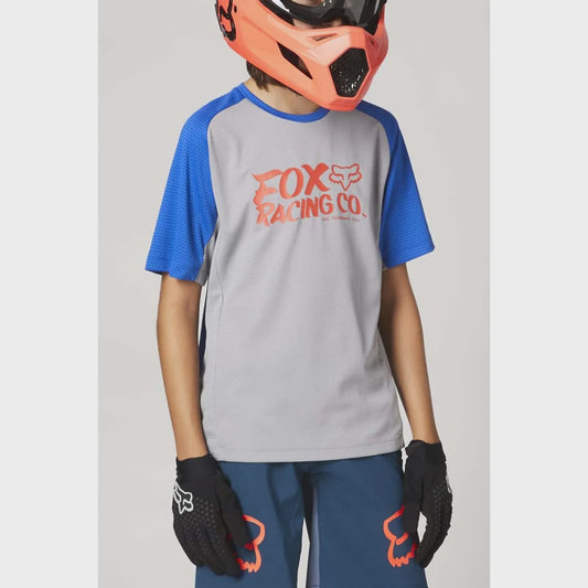 FOX Youth Defend SS Jersey - Steel Grey