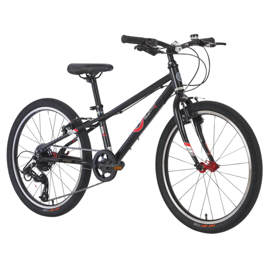 Front view of the BYK E450 MTB kids' mountain bike in vibrant colour.