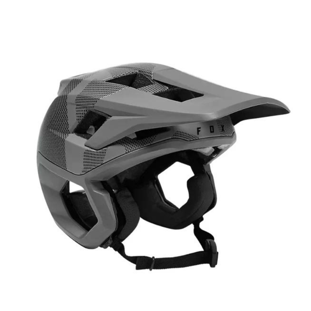 FOX Dropframe Pro Helmet side view highlighting extended coverage.