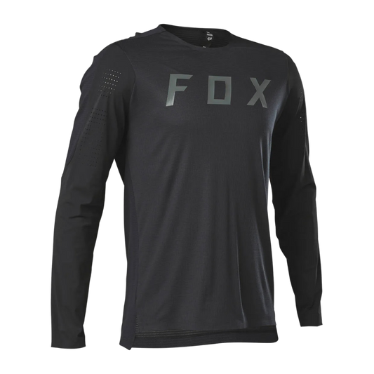 Front view of the FOX Flexair Pro LS Jersey showcasing Polartec® Delta™ panel.