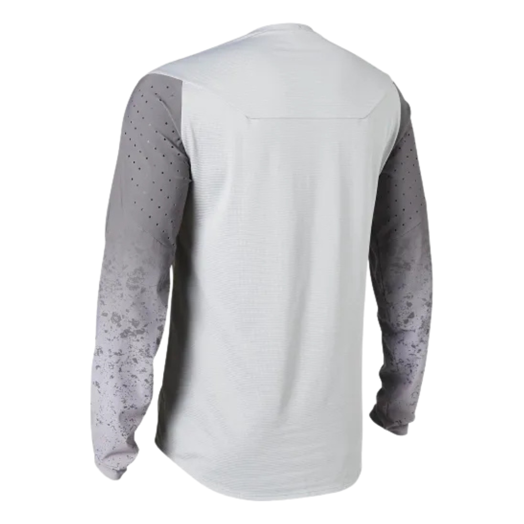 Back view of the FOX Flexair RS Lunar Jersey in Light Grey.