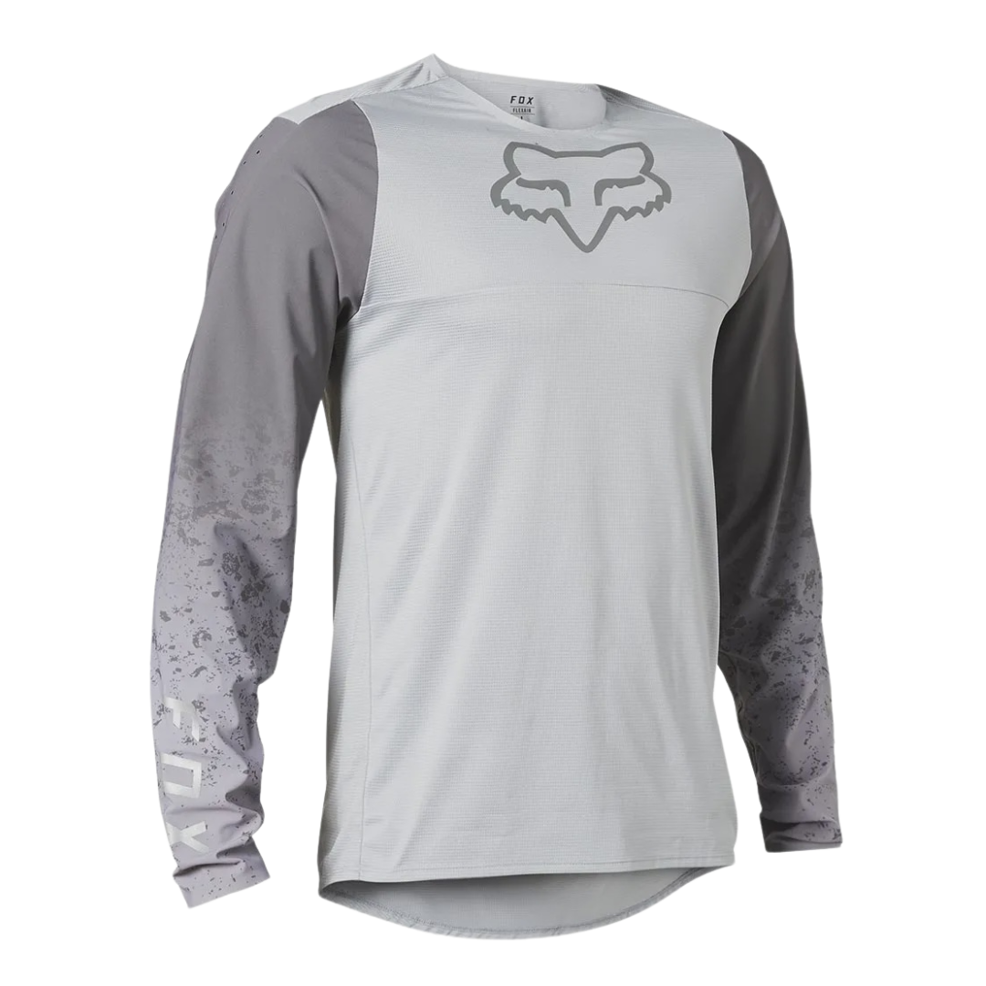 Front view of the FOX Flexair RS Lunar Jersey in Light Grey.