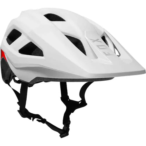 Side view of the FOX Mainframe Helmet in white with extended coverage.