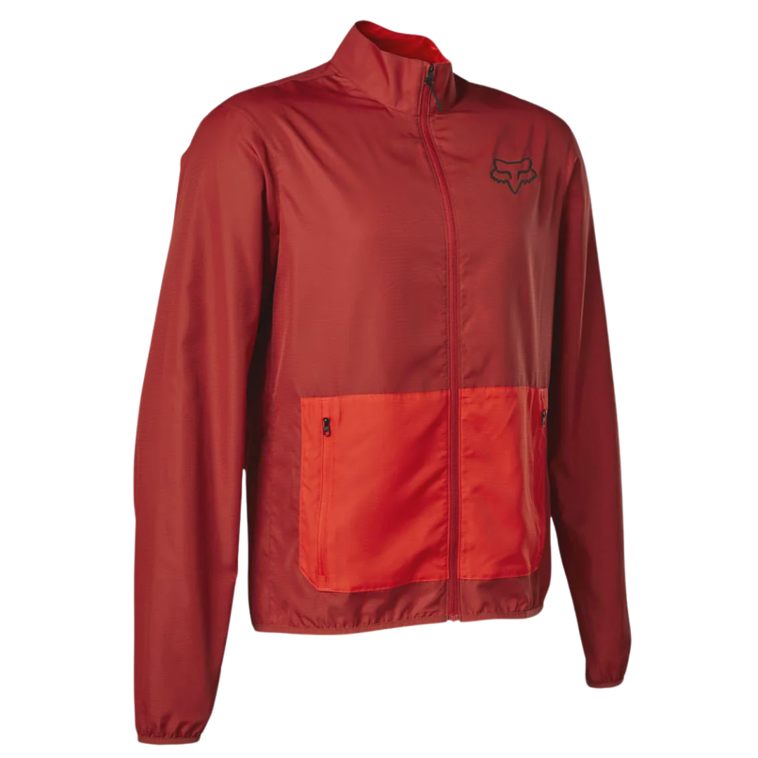 Front view of the FOX Ranger Wind Jacket showcasing its sleek, lightweight design.