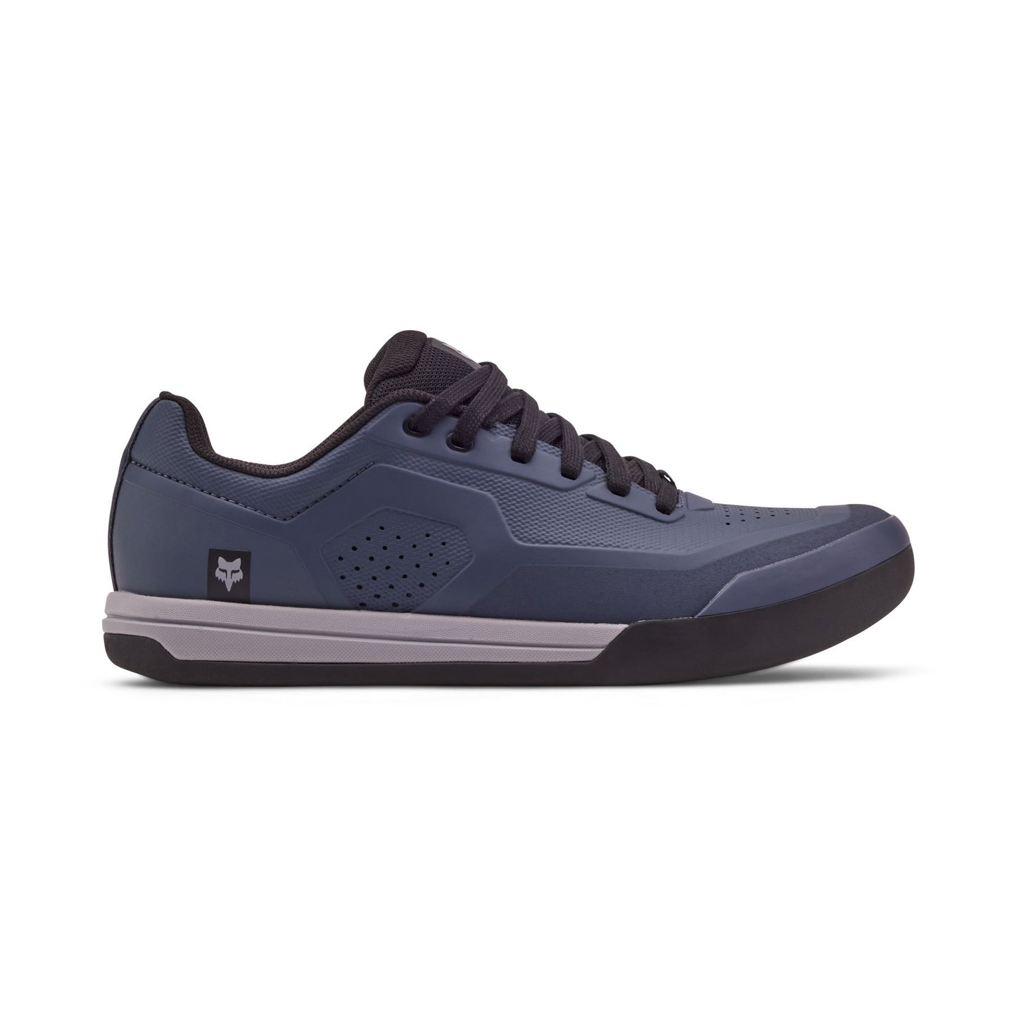 Side view of the FOX Union Flat Shoes in Blue Steel highlighting the sleek design.
